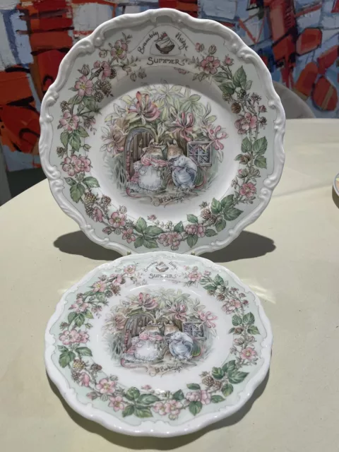 Royal Doulton Brambly Hedge 8" & 6.25" Plates - SUMMER