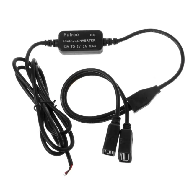 Car Charger Dual USB Female Plug 12V to 5V 3A DC to DC Power Supply Converter