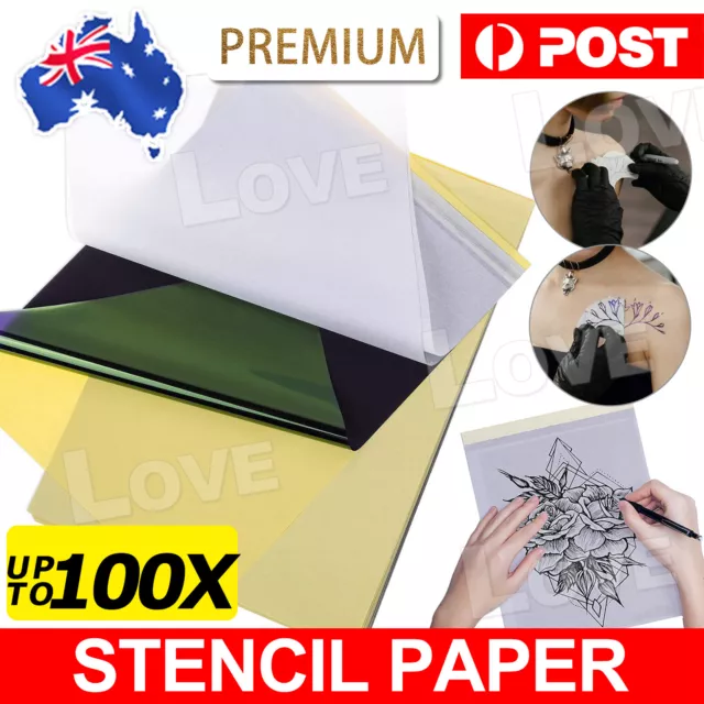 100X Tattoo Stencil Transfer Paper Spirit Thermal Carbon Tracing Copier Supplies