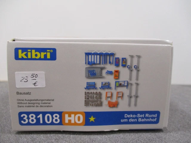 Kibri 38142 H0 Set D'Arrêt De Bus Déco Échelle 1:87 - Accessoire Modélisme Ferroviaire
