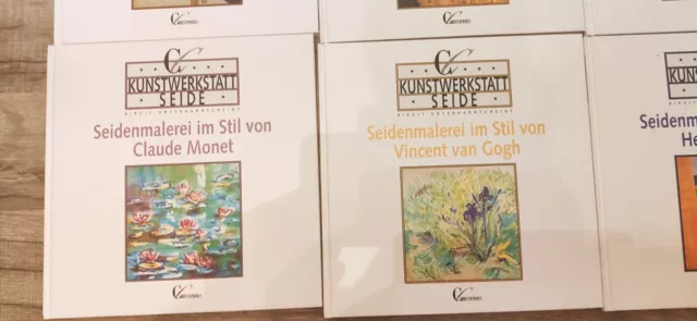 8 x Kunstwerkstatt Seide / Seidenmalerei im Stil von ..... Gebunden sehr guter Z 2