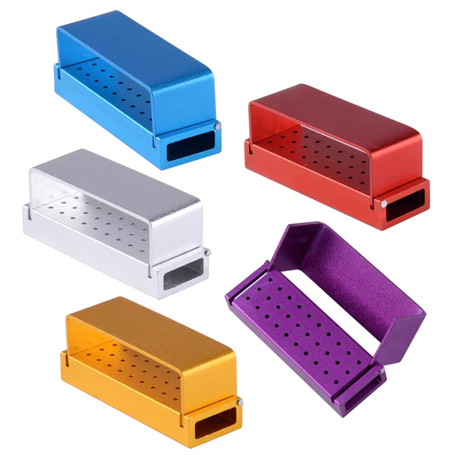 DENTAL BUR BURS Holder Block Disinfection Box Autoclave Boxes 30 Holes 