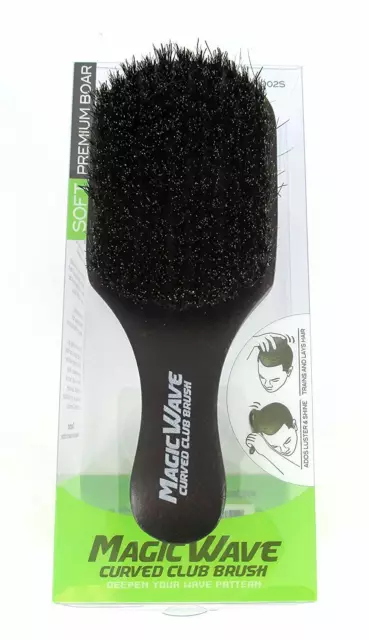 Black Ice Magic Wave 7'' Curved Club Brush Soft Premium Boar (SOFT)