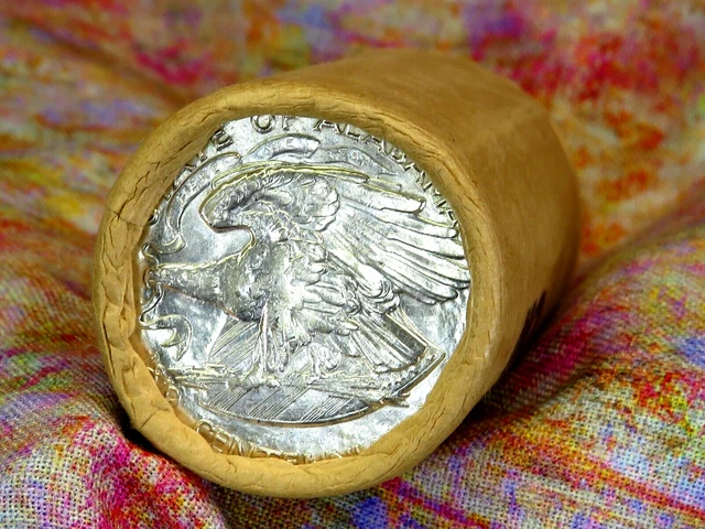 $10 Half Dollar Roll 20 Coins Alabama Commerative End / P Walker End  @Hc2