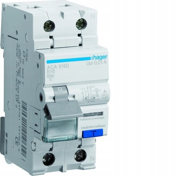 RCD 1P+N B16A 10mA Type A / #Z H0DY 8017