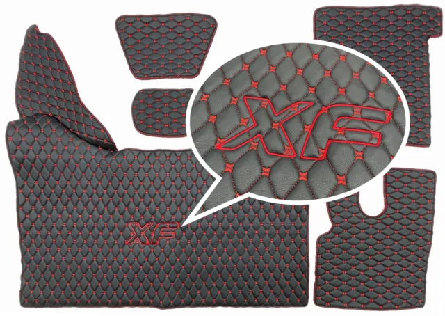 DAF 106 XF Automatic 2018-22 Lkw-Fußmatten mit Logo (schwarz/rot)