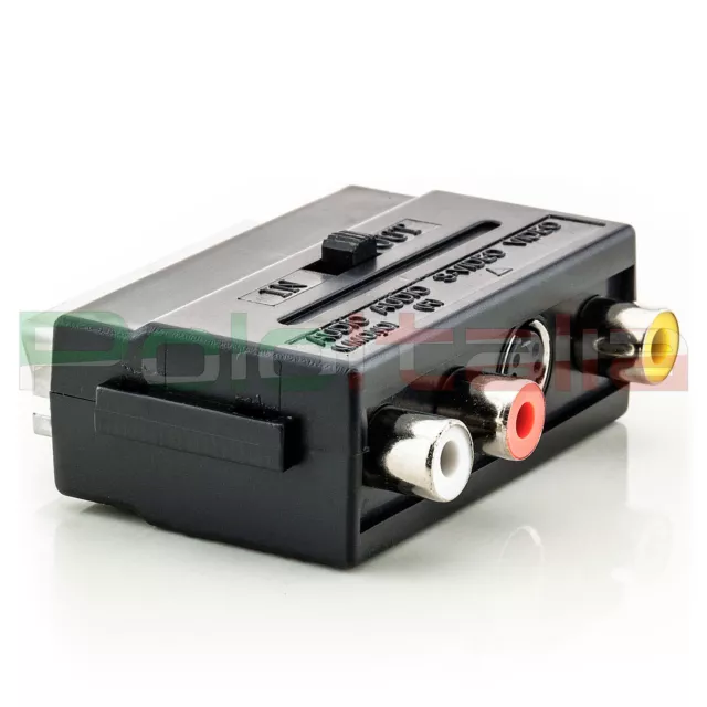 Adattatore SCART maschio audio RCA S-VIDEO svhs femmina in out per presa cavo tv 2