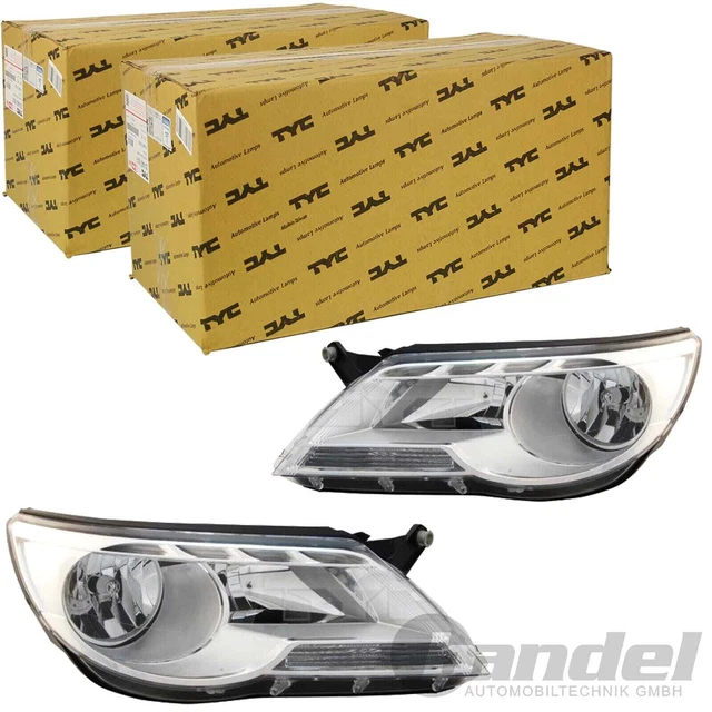 2 fari TYC H7/H7 SINISTRO + DESTRO CON LWR + MOTORE per VW TIGUAN 5N FINO AL 05.11
