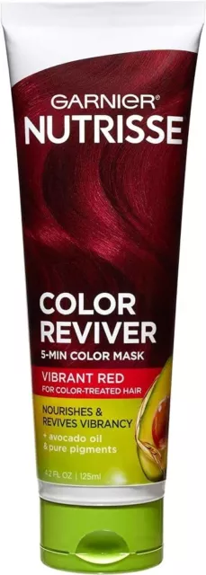 Garnier Nutrisse Color Reviver 5 Minute Nourishing Hair Mask. Vibrant Red. 4.2oz