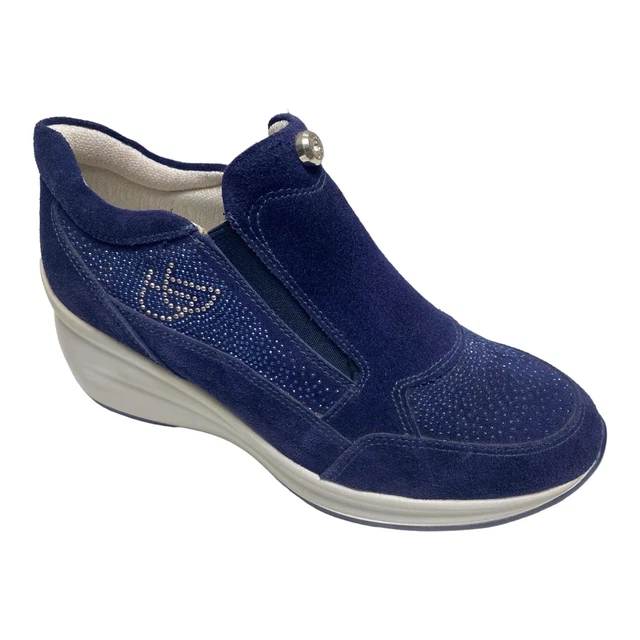 Scarpe Da Tennis Donna Slip On Leggere - Sneaker Con Zeppa, Traspiranti, Retina Elasticizzata, Grigie