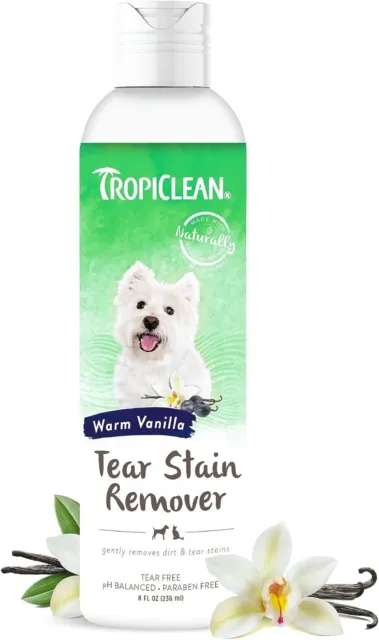 TropiClean Warm Vanilla Tear Stain Remover for Dogs | Tearless Blueberry Facial