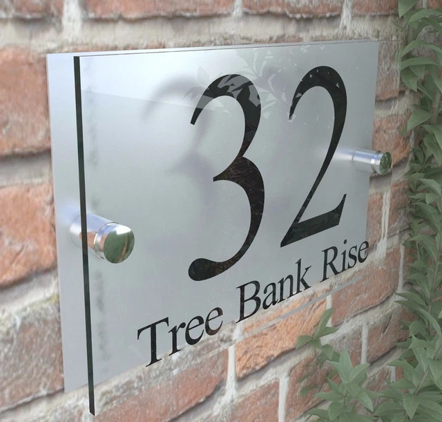 thumbnail image 2 of Modern Marble House Sign Plaque With Glass Effect Acrylic – Personalised Door Number For Indoor & Outdoor 2 of 9