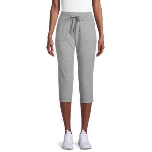 ATHLETIC WORKS ATHLEISURE Womens Core Knit Capri Pants with Drawstring