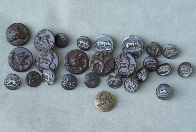 Bouton Ancien De Chasse - Vènerie - Motif Oie - 22 Mm - France, Métal Bronze