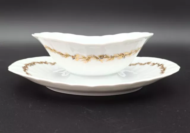 SAUCIÈRE EN PORCELAINE DE LIMOGES BERNARDAUD Modèle CHARDONS DORÉS