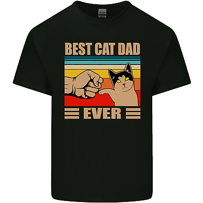Best Cat Dad Ever Funny Fathers Day Mens Cotton T-Shirt Tee Top
