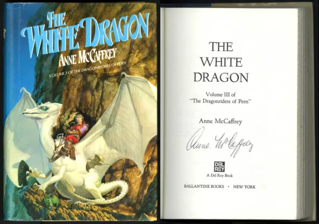 Anne McCaffrey SIGNED AUTOGRAPHED The White Dragon HC 1st Edition Mint