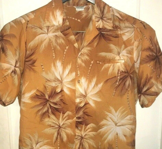 VTG Hawaiian Shirt HAWAII FLORAL PRINT Front ISLANDS Rare POLYESTER Mens Large L
