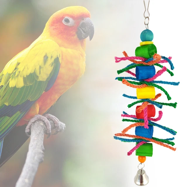 Hängen Papageien-Vogel-Spielzeug bunten Holz-Block Chewing Spielzeug