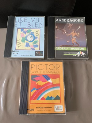 Mandragore Lire vite et bien 3 logiciels Thomson mo5 Pictor 