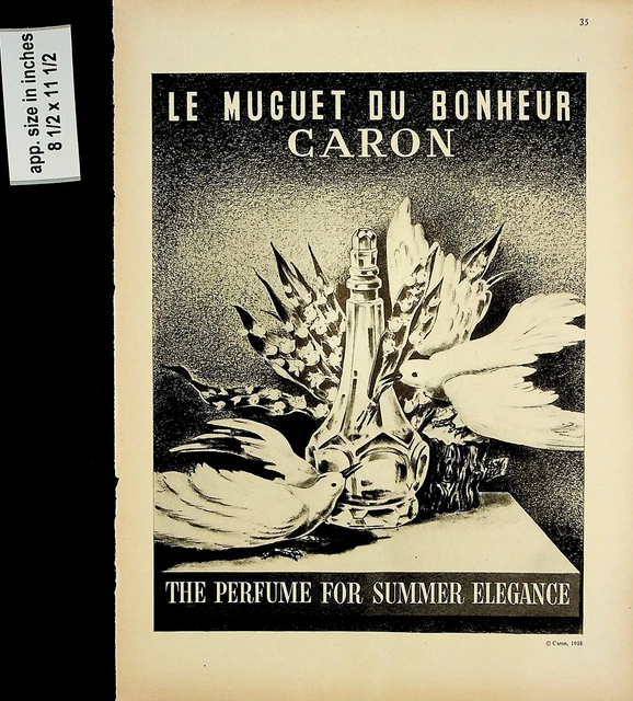 1958 Caron Perfume Summer Elegance Vintage Print Ad 7452