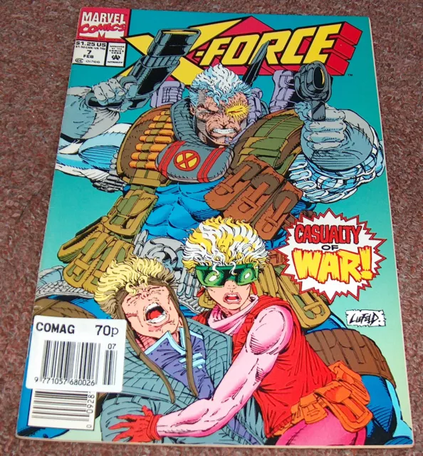 X-FORCE #7 MARVEL COMICS ROB LIEFIELD / FABIAN NICIEZA 1992 Sehr guter Zustand (8.0) ~ 2