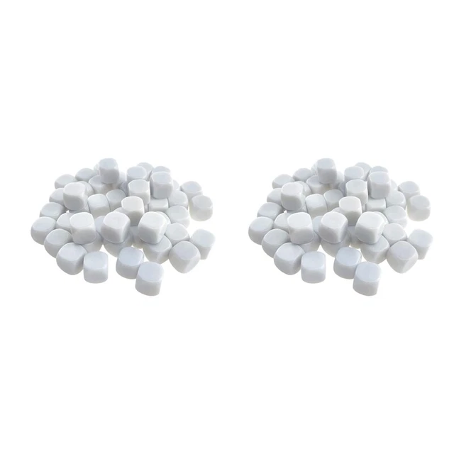 100 Pack 16MM Blank White Dice Set Acrylic Rounded D6 Dice Cubes for Game,P U5C7