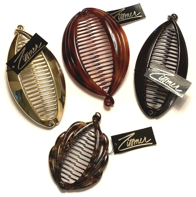 Zitomer Banana Clip Fish Hair Claw Ornate Large Long Toothed Comb Made in France