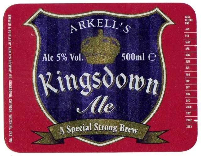 UK Beer Label - Arkell's Brewery - Wiltshire - Kingsdown Ale