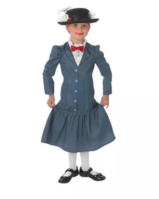 Mary Poppins Costume for Kids Official Disney Girls Dress Up w Hat Book Week