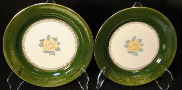 Homer Laughlin Nautilus Lady Greenbriar Bread Plates 6 1/4" Set of 2 Excellent
