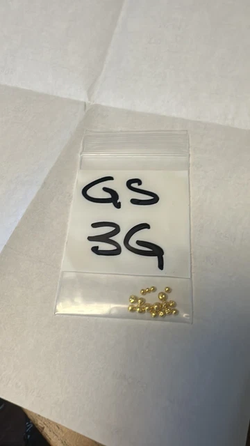 3 Gram Refined Pure 24K Gold .9999+ Fine Gold Grain Shot With Bottle
