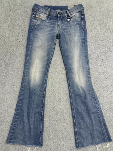 Diesel Louvboot Jeans Slim Bootcut Low Waist Stretch Med Wash 008W7 Size 25x32