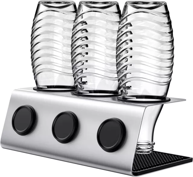 3er Abtropfhalter Für SodaStream Crystal Easy PET Edelstahl Flaschenhalter