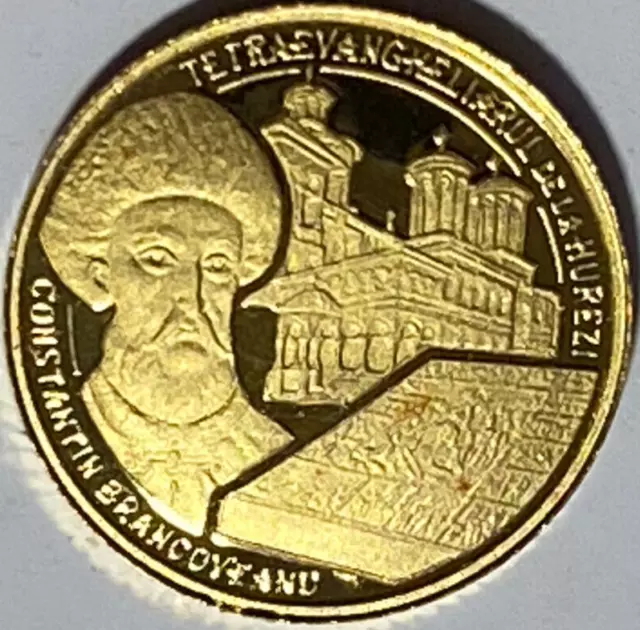 Romania Rumänien 2013: 10 Lei Au PROOF Tetraevangheliar Hurezi 1,224gr Mintag500