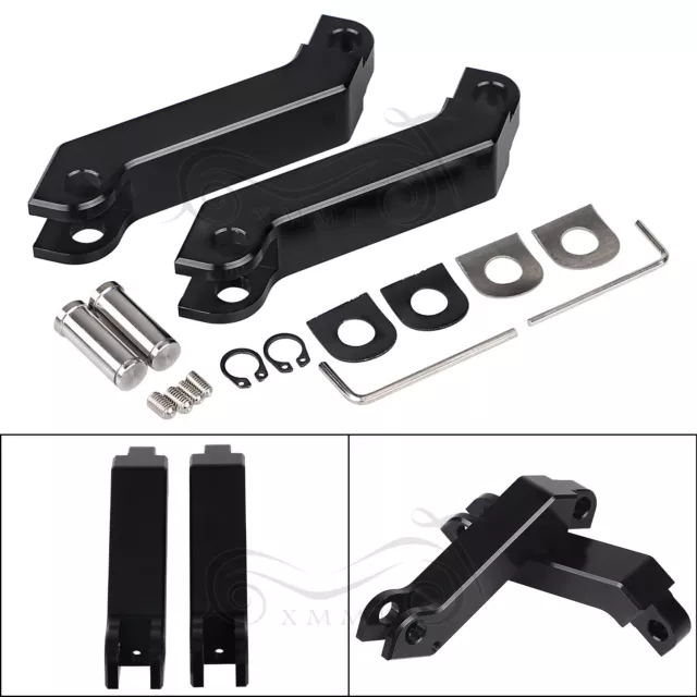 Black Male Mount Foot Peg Extensions For Harley Sportster Softail Dyna Chopper