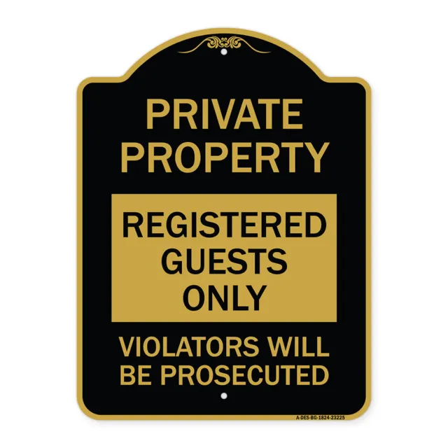 Designer Series - Registered Guests Only Violators Will Be Prosecuted Metal Sign