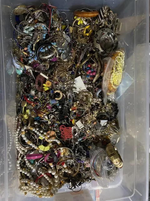 Approx. 20 Lbs. Vintage Lot Of Costume  jewelry Mix Lot - Large flat rate box