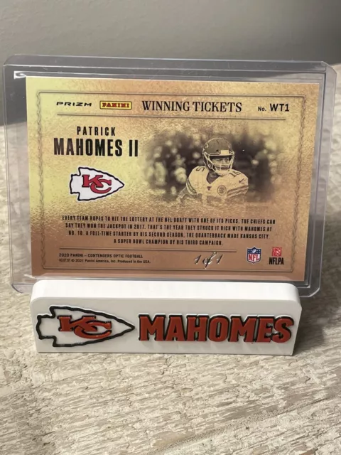 2020 Panini OPTIC CONTENDERS Winning Tickets PATRICK MAHOMES Gold Vinyl 1/1 2