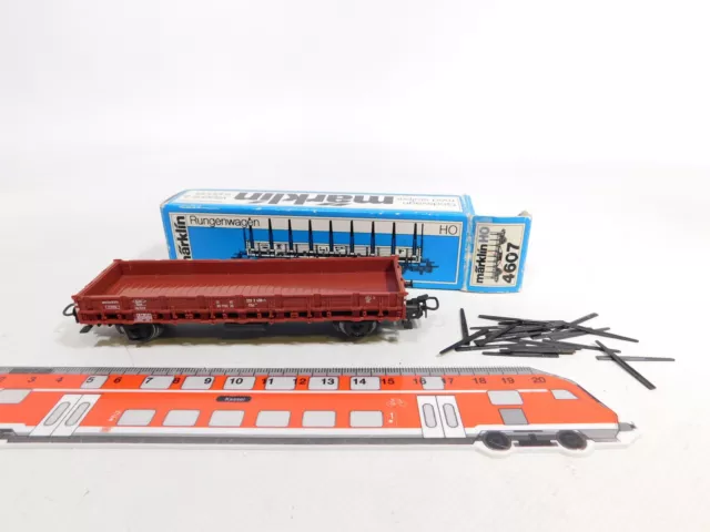 DA81-0, 5 #Märklin H0 AC 4607 Stake Wagon/Freight Car 3333498-0 DB Mint +Box