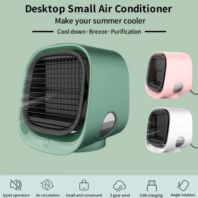Personal Air Cooler Mini Portable Air Conditioning Fan Desktop Cooler 3 Speeds