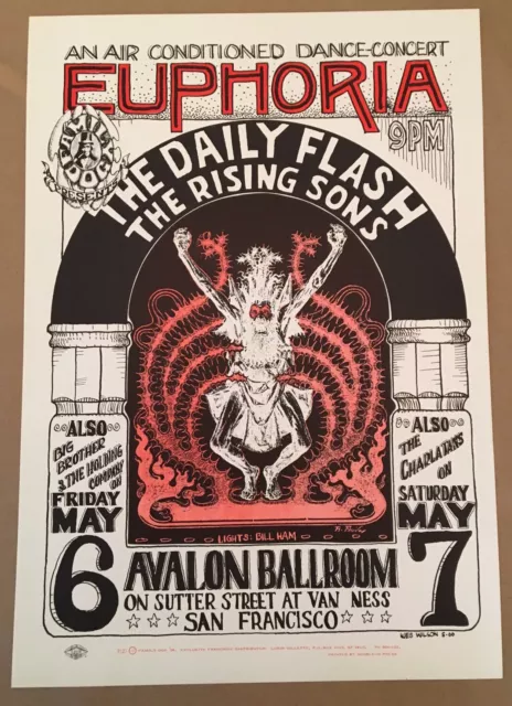 Poster 1966 Family Dog FD7 Red Version 2nd Wes Wilson Euphoria Graham Vintage