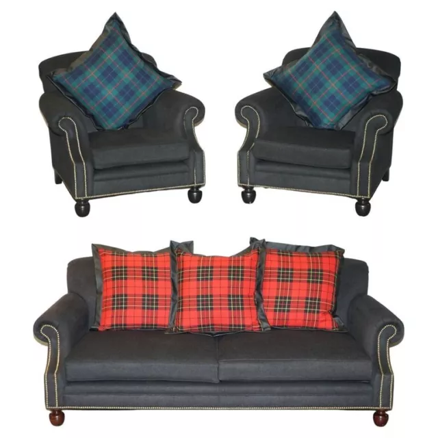 Ralph Lauren Rrp £30,300 Aran Isles Three Seat Sofa & Pair Of Armchairs Suite
