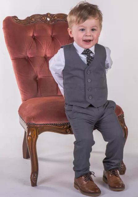 Abiti per ragazzo 4 pezzi abito da vita pagina matrimonio bambino bambino festa formale 4 colori 3