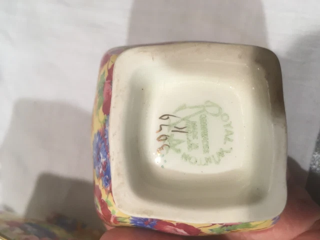 Royal Winton Grimwades Open Sugar Creamer Chintz Floral England Gold Edges  3