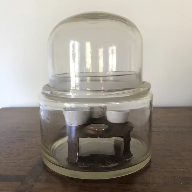 VINTAGE LABORATORY DESICCATION Jar With Rack, Crucibles And Lid 75.00