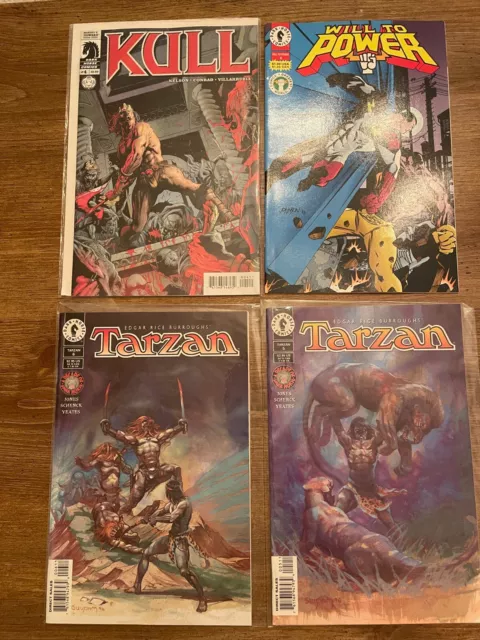 Lot Of 4 Dark Horse Comic Books Tarzan 5 6  Will To Power 4 Kull 4 J938