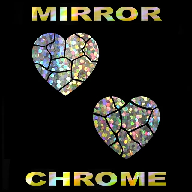 Heart Sticker 2 Pack - Broken Love Decals - Select Chrome Color And Size