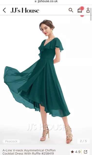 JJS HOUSE A LINE V Neck Floor Length Chiffon Bridesmaid Dress