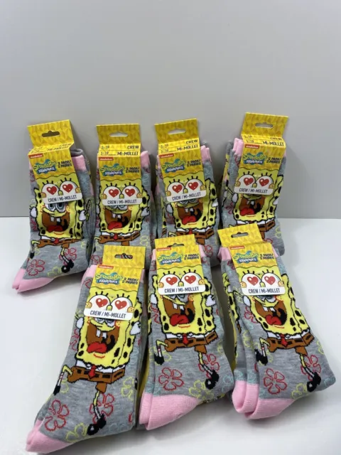 spongebob socks ladies New 1 Pack Crew Socks 2 Pairs In Pack